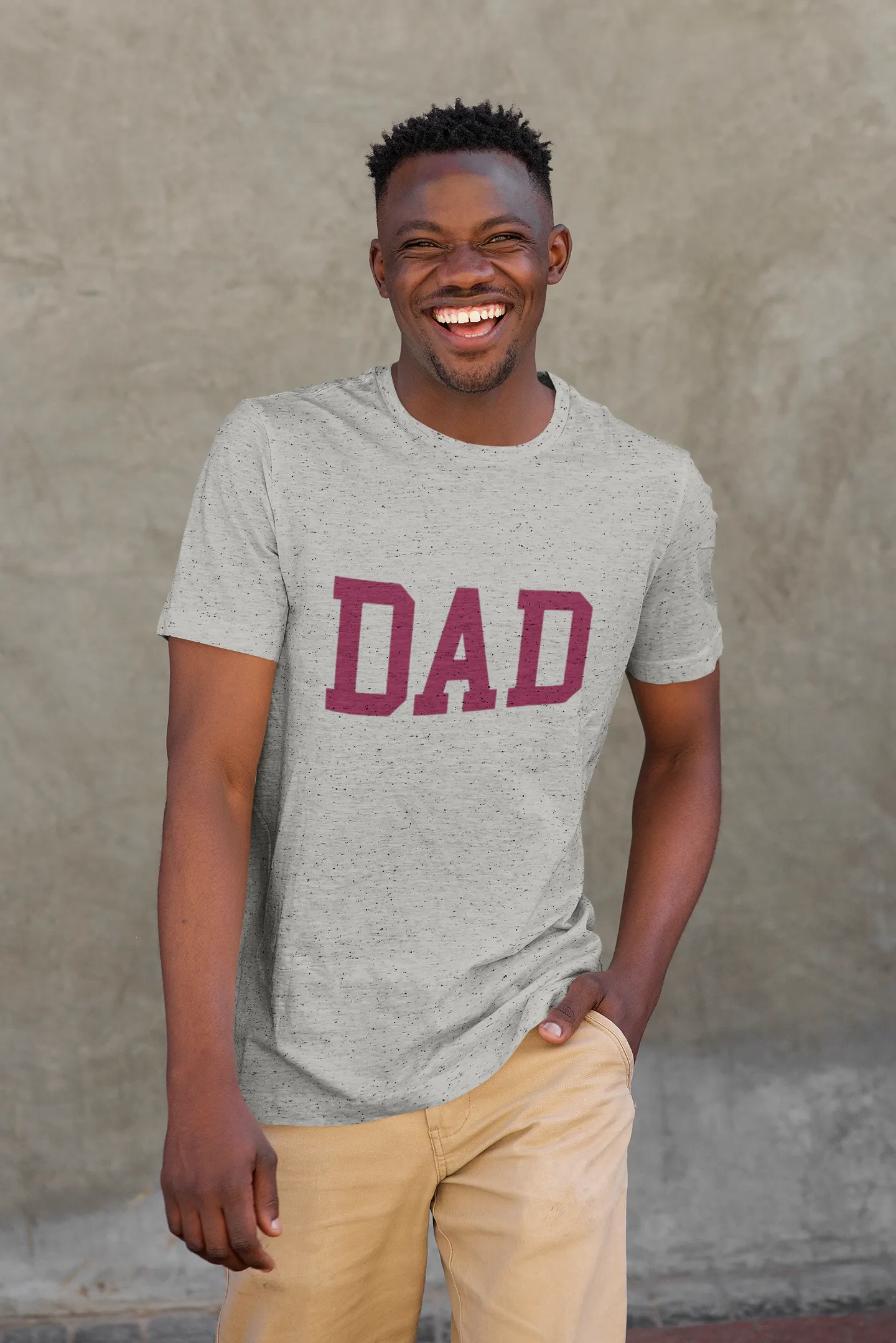 Dad T-shirt Merlot Text on Sport Grey