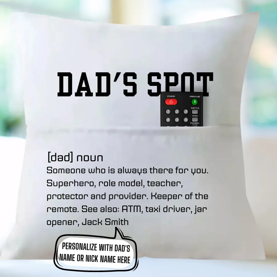 Dad's Remote Control Holder Pillow