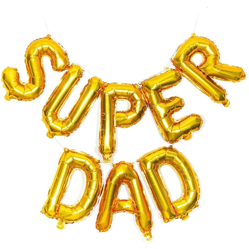 Fathers Day Balloons, Super Dad (Gold Foil, 29 Pack)