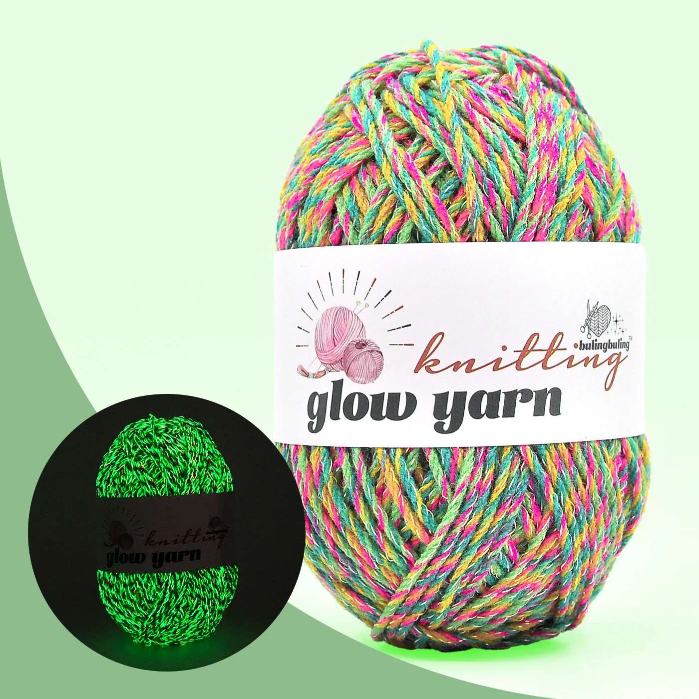 Glow in the Dark Rainbow Twist Yarn for Crochet(6 colors)