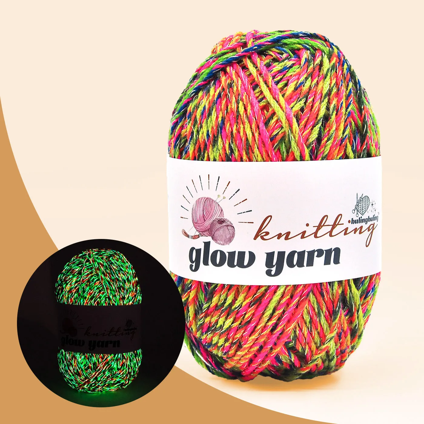 Glow in the Dark Rainbow Twist Yarn for Crochet(6 colors)
