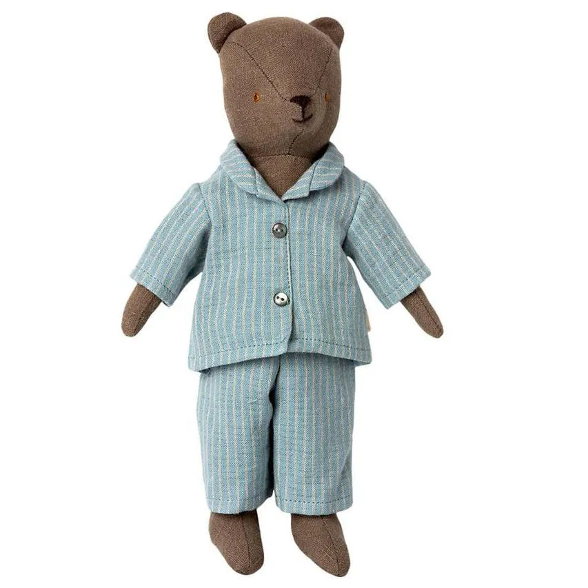 Maileg Teddy Dad Clothes, Blue Pyjamas