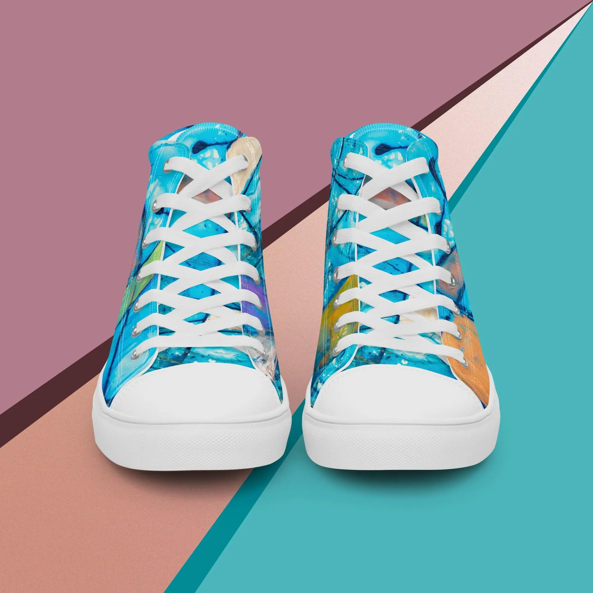Men’s high top canvas shoes-Purple