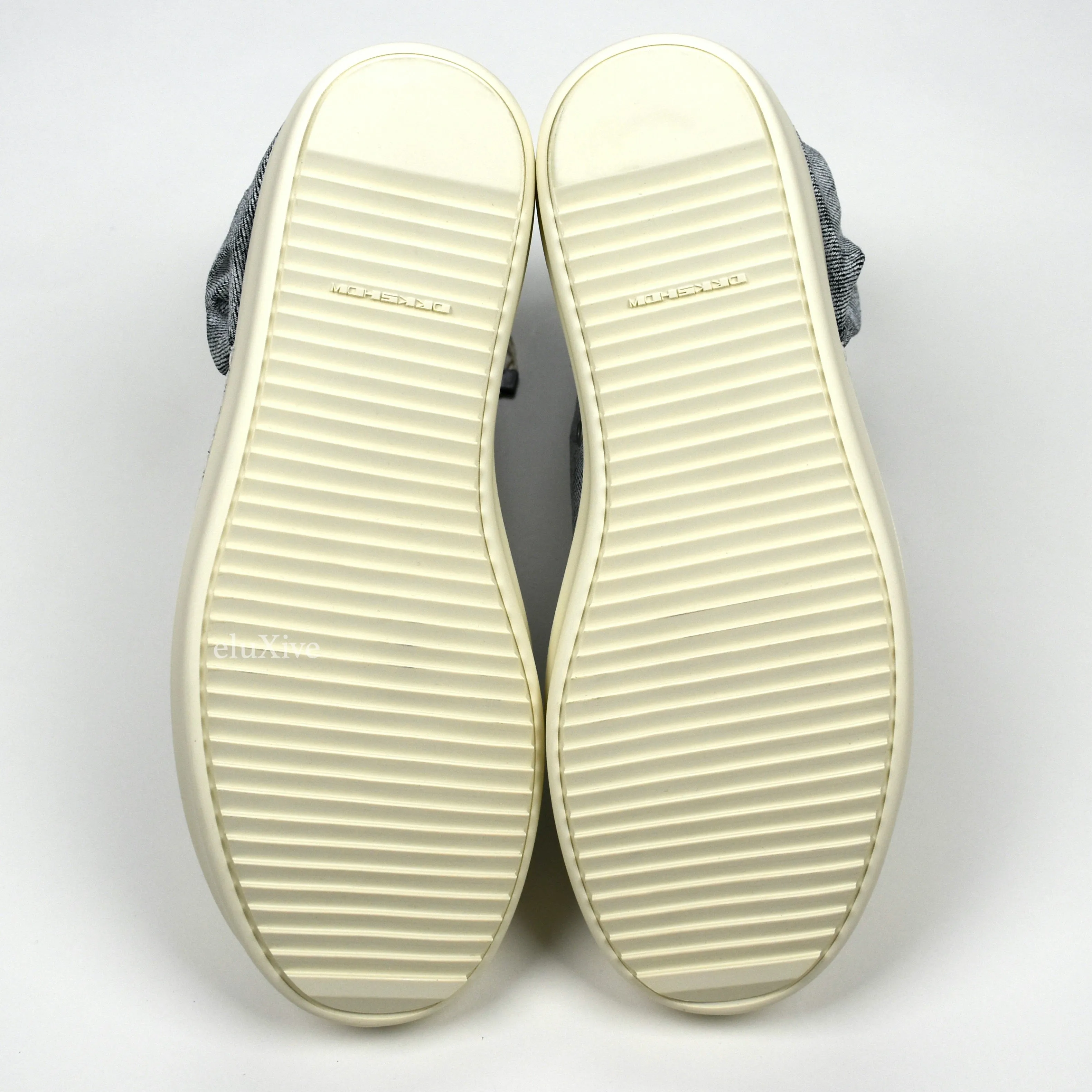 Rick Owens DRKSHDW - Painted Denim Cargo Ramones Sneaker (Milk)