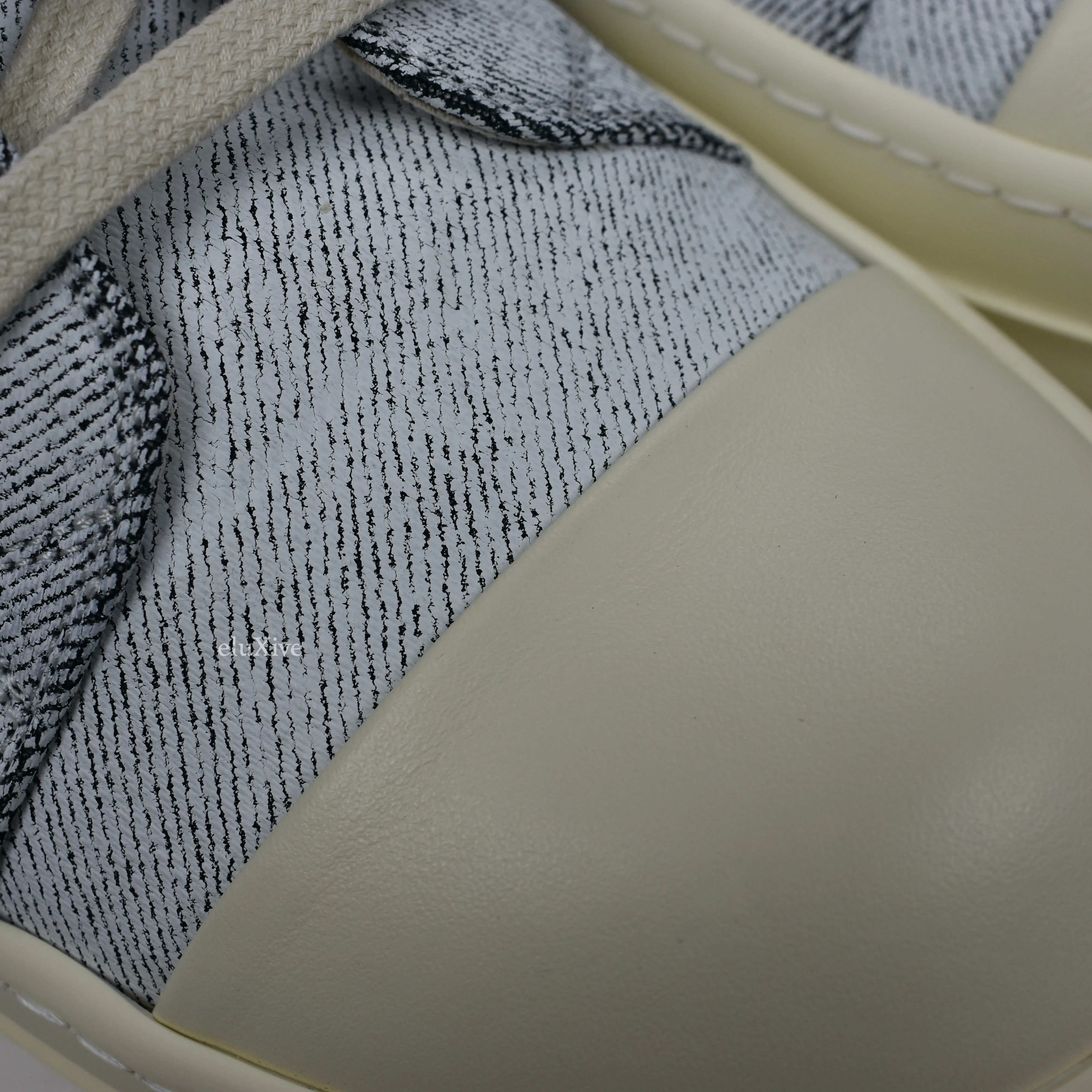 Rick Owens DRKSHDW - Painted Denim Cargo Ramones Sneaker (Milk)