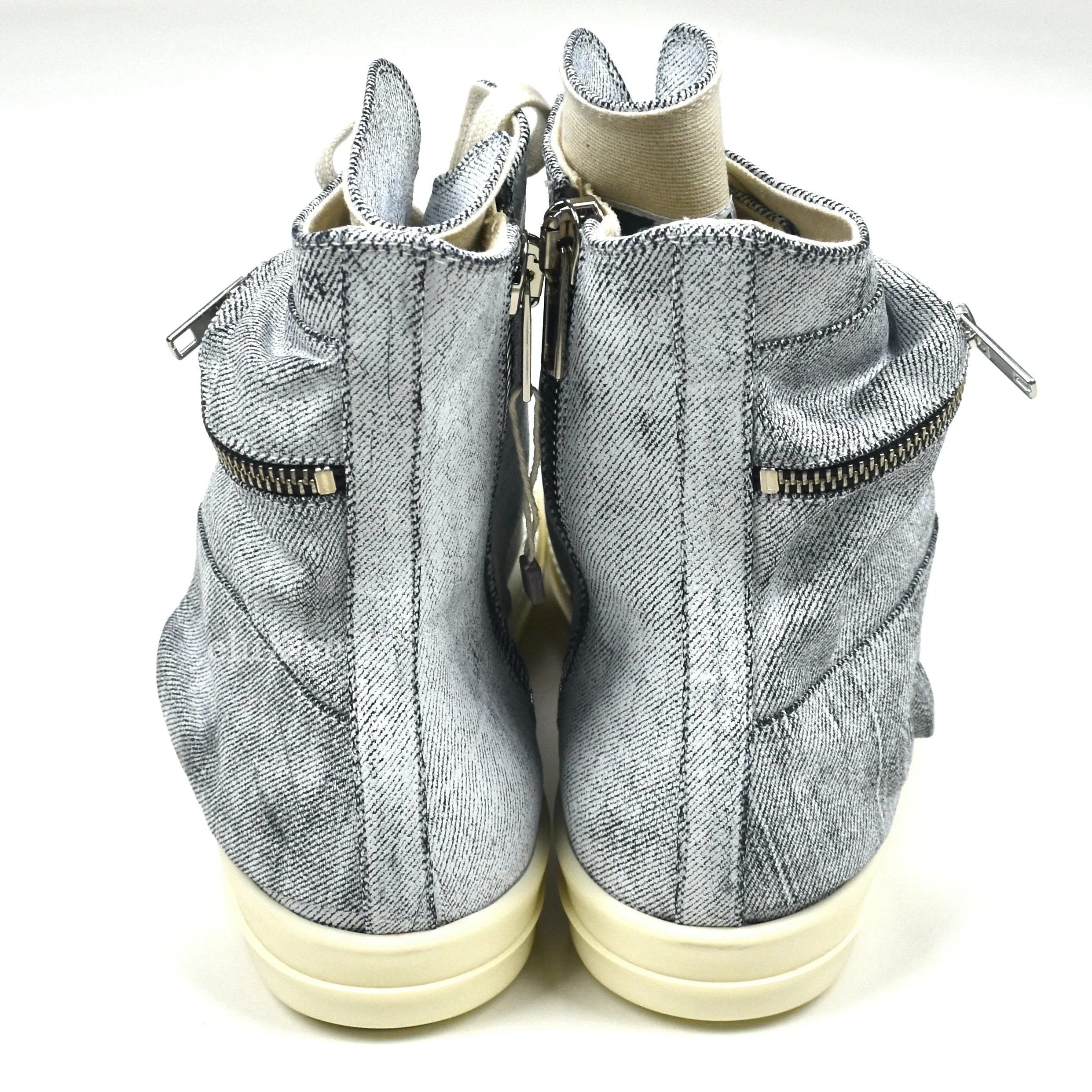 Rick Owens DRKSHDW - Painted Denim Cargo Ramones Sneaker (Milk)